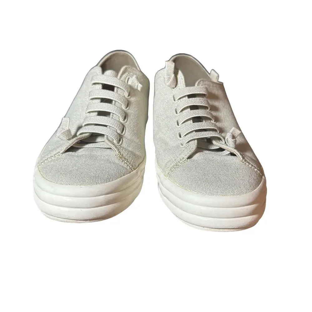 Camper Hoops 200604 light tan color cotton fabric sneakers size 41 US 10